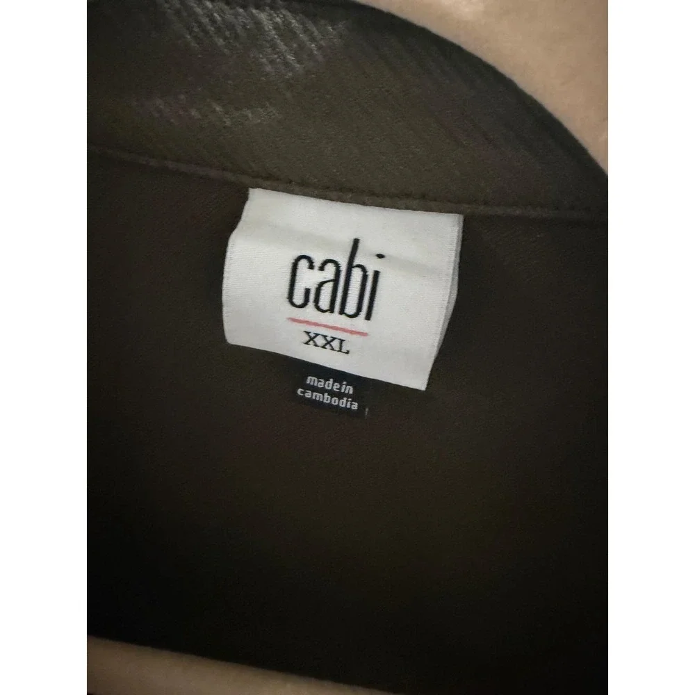Cabi Academy Jacket‎ 4120 Women XXL Dark Olive Brown Zip Front Utility Blazer